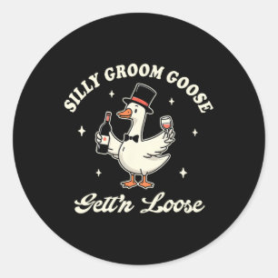 Bruidegom te zijn Bachelorette Gekke bruidegom Goo Ronde Sticker