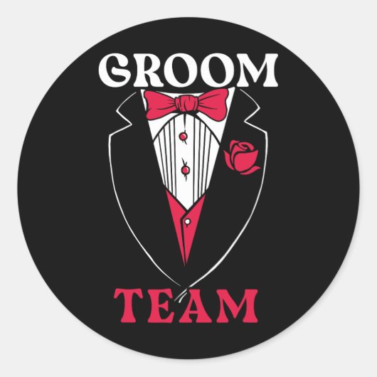 Bruidegom Team Bruidegom Trouwpartij Bruidsjonker  Ronde Sticker (Voorkant)