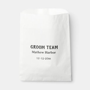 Bruidegom team getuige naam datum vrijgezellenfees bedankzakje
