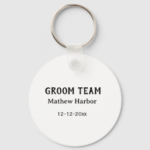 Bruidegom team getuige naam datum vrijgezellenfees sleutelhanger