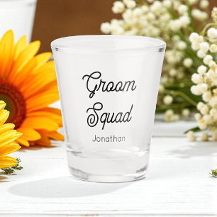 Bruidegom Team Trouw Zwart Wit  Shot Glas