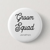 Bruidegom Team Zwart Wit Knoop Ronde Button 5,7 Cm (Voorkant)