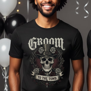 Bruidegom tot in het graf Schedel Mijn Man Gotisch T-shirt