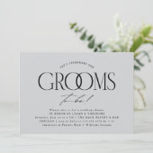 Bruidegom Trouwdouche Moderne Typografie Kaart (Staand voorkant)