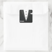 bruidegom Tux Vierkante Sticker (Tas)