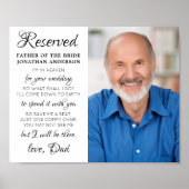 Bruidegom Vader Foto Hemel Herdenking Bruiloft Poster (Voorkant)