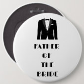 Bruidegom vader ronde button 6,0 cm (Voorkant /achterkant)