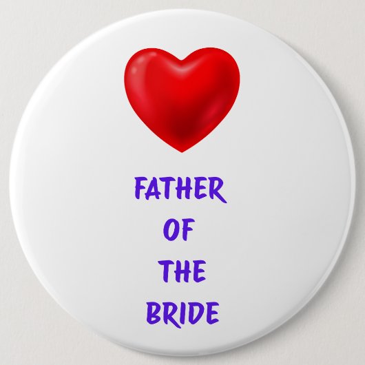 Bruidegom vader ronde button 6,0 cm (Voorkant)