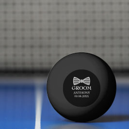 Bruidegom vrijgezellenfeest zwart modern huwelijk pingpongballen