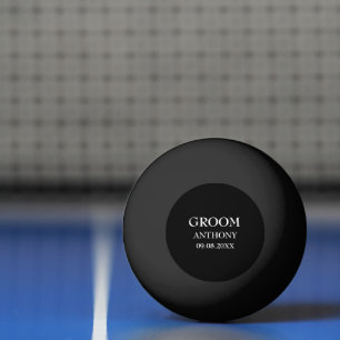 Bruidegom vrijgezellenfeest zwart modern huwelijk pingpongballen