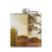 bruidegom whiskey fles zonsondergang schuur land r heupfles (Achterkant)