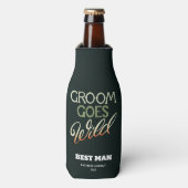 Bruidegom wordt wild vrijgezellenfeest flesjeskoeler (Fles Voorkant)