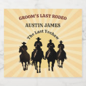Bruidegom zijn laatste Rodeo Cowboy Zonsondergang Bier Etiket (Enkel label)