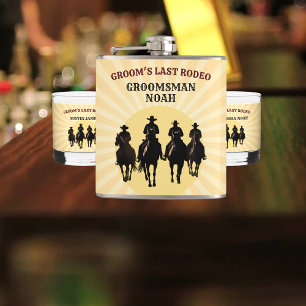 Bruidegom zijn Laatste Rodeo Zonsondergang Bruidsj Heupfles