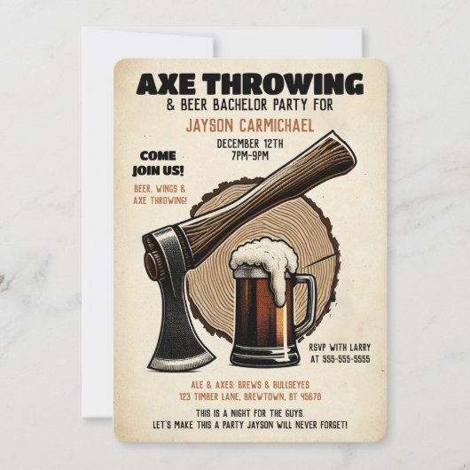 Bruidegom zijn laatste verzet Bier Bijlwerpen vrij Kaart (Voorkant)