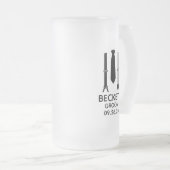 Bruidegom zwarte smoking matglas bierpul (Voorkant rechts)