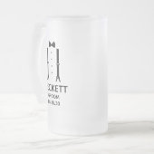 Bruidegom Zwarte Strik Matglas Bierpul (Voorkant links)