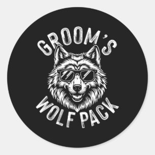 Bruidegom's Wolf Pack Bruidsjonkers Bachelor Party Ronde Sticker