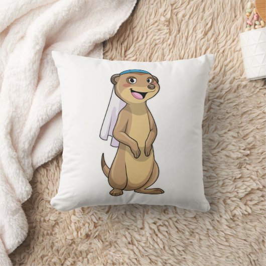 Bruidmeerkat met sluier kussen (Deken)