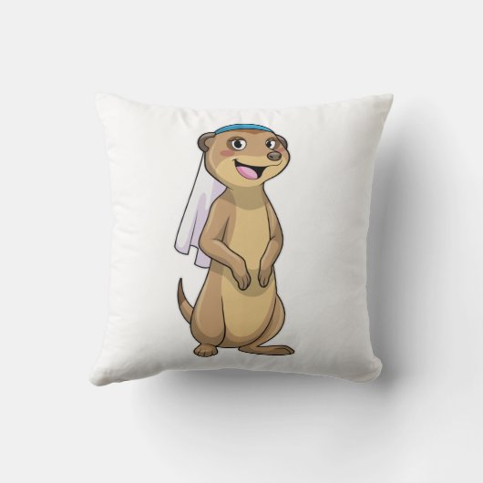 Bruidmeerkat met sluier kussen (Achterkant)