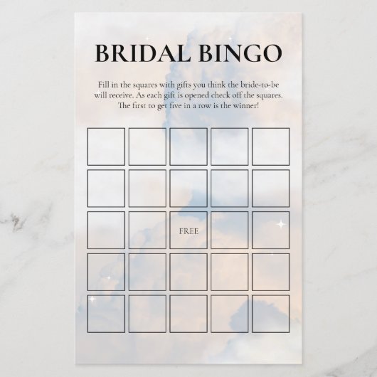 Bruids Bingo Spel Ze is op Cloud Nine (Voorkant)