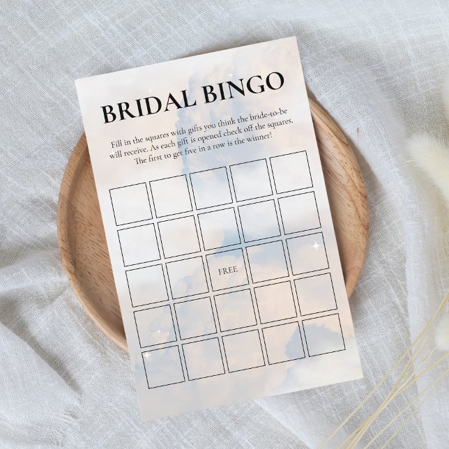 Bruids Bingo Spel Ze is op Cloud Nine (Bridal Bingo - She's on cloud 9)