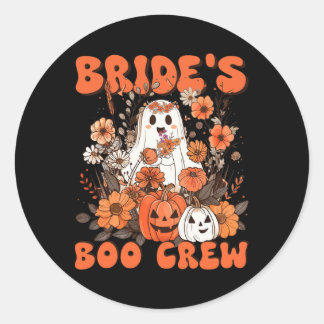 Bruid's Boo Crew Floral Ghost Chelorette Wedding H Ronde Sticker