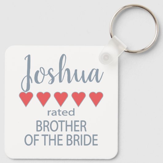 Bruids & Bruiloft 5 Hart Broer van Bruid Sleutelhanger (Achterkant)