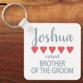 Bruids & Bruiloft 5 Hart Broer van bruidegom Sleutelhanger (Voorkant)