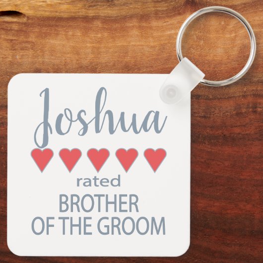 Bruids & Bruiloft 5 Hart Broer van bruidegom Sleutelhanger (Achterkant)