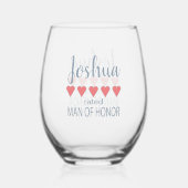 Bruids & Bruiloft 5 Hart Man van Eer Wijnglas Zonder Voet (Achterkant)