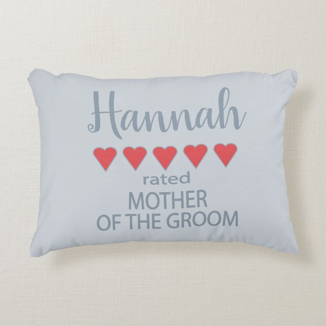 Bruids & Bruiloft 5 Hart Moeder van de bruidegom Accent Kussen (Voorkant)