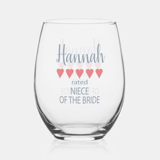 Bruids & Bruiloft 5 Hart Nicht van Bruid Wijnglas Zonder Voet (Achterkant)