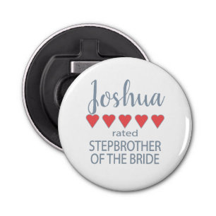 Bruids & Bruiloft 5 Hart Stepbroer o Bruid Button Flesopener