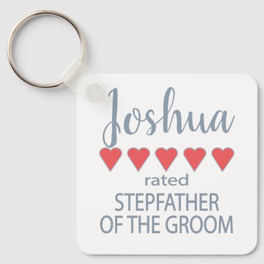 Bruids & Bruiloft 5 Hart Stepfather van bruidegom Sleutelhanger (Voorkant)