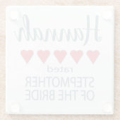 Bruids & Bruiloft 5 Hart Stepmother of Bride Glazen Onderzetter (Achterkant)