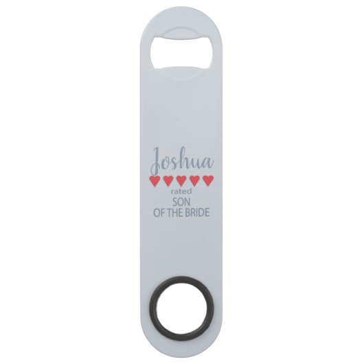 Bruids & Bruiloft 5 Hart Zoon van Bruid Speed Flessenopener (Voorkant)