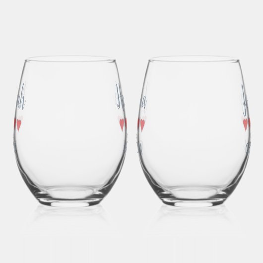 Bruids & Bruiloft 5 Hartbruid Wijnglas Zonder Voet (Links)