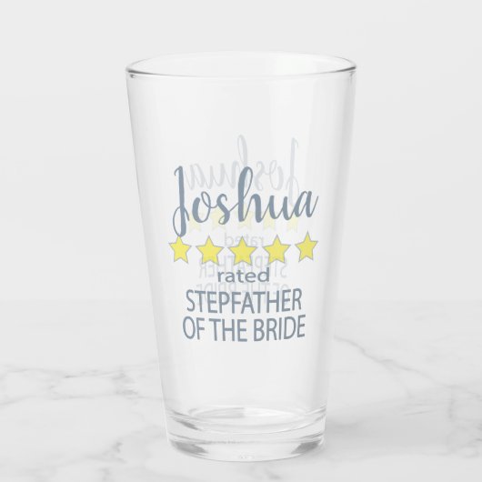 Bruids & Bruiloft 5 Sterren stiefvader van bruid Glas (Achterkant)