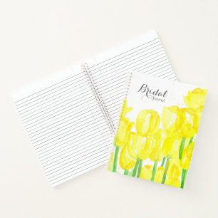 Bruids bruiloft dagboek gele tulp bloemen notitieboek