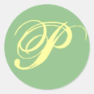 Bruids Bruiloft Monogram Letter P Ronde Sticker