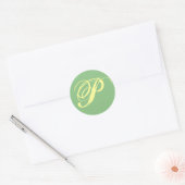 Bruids Bruiloft Monogram Letter P Ronde Sticker (Envelop)