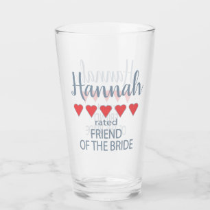 Bruids & Bruiloft Partij 5 Hart Vriend van Bruid Glas