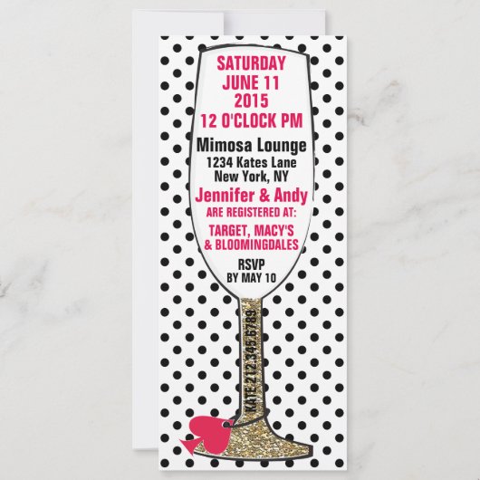 Bruids Brunch Bruids Douche Uitnodiging Champagne (Achterkant)