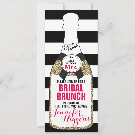 Bruids Brunch Bruids Douche Uitnodiging Champagne (Voorkant)