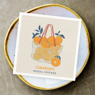 Bruids brunch & lunch aquarel sinaasappelsap serve servet
