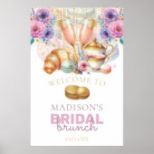 Bruids Brunch Pastel Roze Goud Custom Welkom Poster (Voorkant)