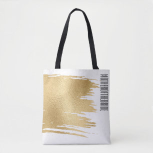 Bruids Cadeau Bloemen Tas Elegant Goud en Zwart