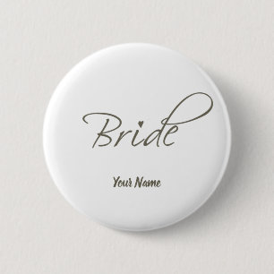Bruids Cadeau Meisjesuitje en Trouwfeest Jonggezel Ronde Button 5,7 Cm