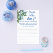 Bruids douche spelkaart Raad wie ben ik? Flyer (Enkel)